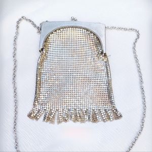 Vintage Chrome metal mesh purse